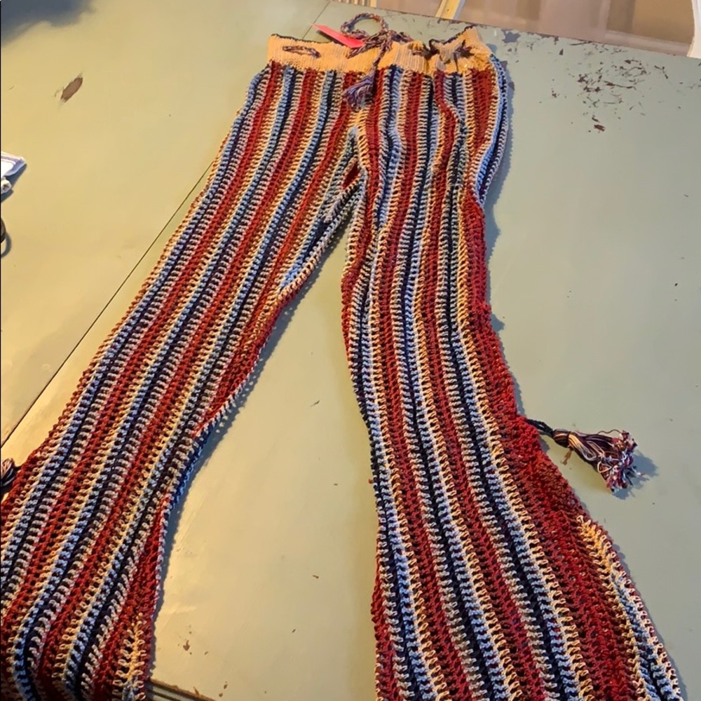Knit bell bottoms see through
